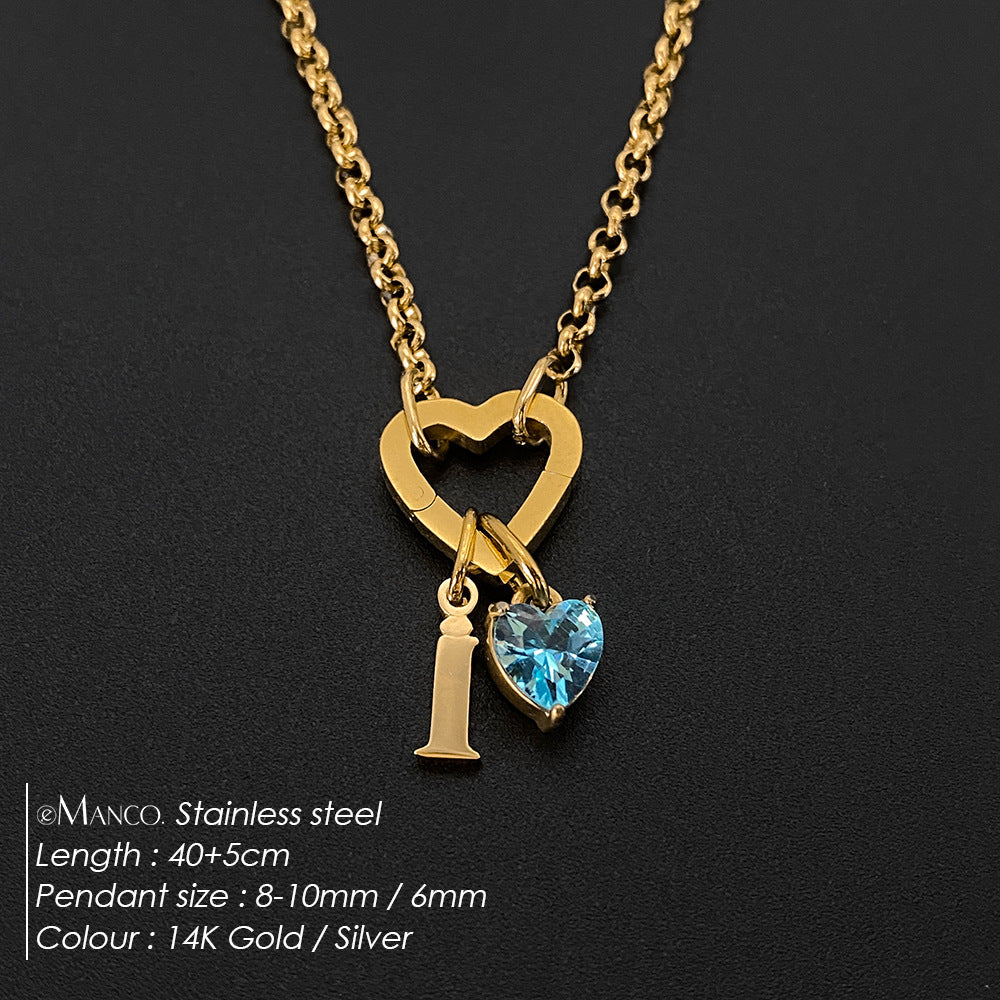 Titanium Steel Necklace With 26 English Letters That Does Not Fade And Is Washable