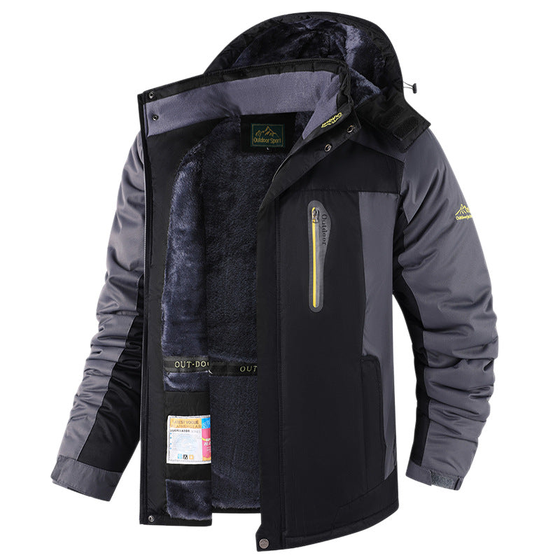 Winter Men's Fleece-lined Thick Outdoor Jacket