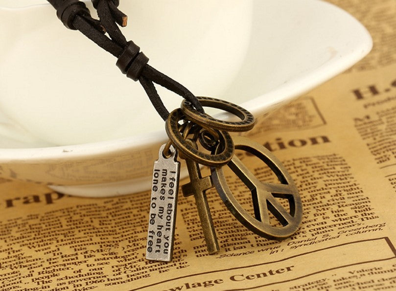 Hexagram Necklace Abacus Bullet Peace Pendant