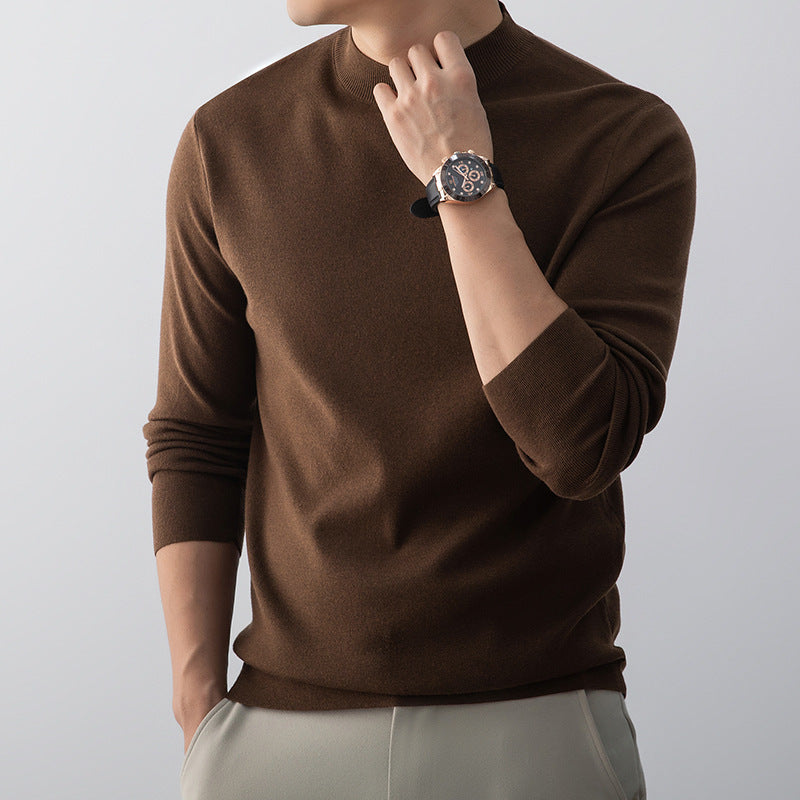 Men's Wool-blend Knitwear With A Mock Turtleneck