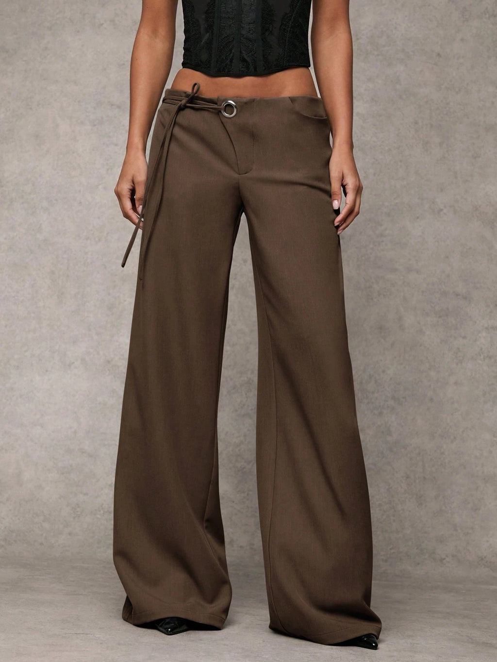 Women's Casual Fashion Design Low-waist Slightly Flared Suit Pants