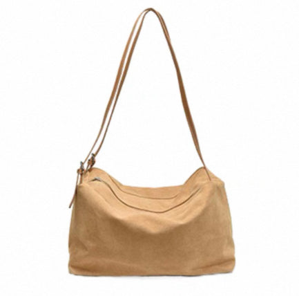 High-Capacity Suede-Like Fabric Retro Trendy Shoulder Bag