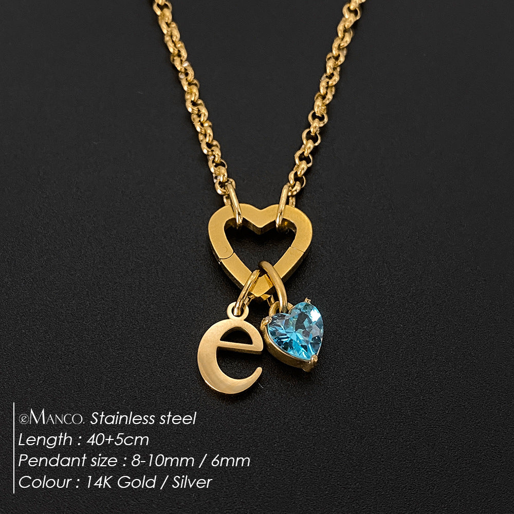 Titanium Steel Necklace With 26 English Letters That Does Not Fade And Is Washable