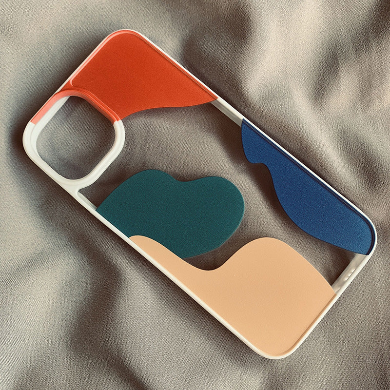 Geometria a contrasto di colore a blocchi di colore adatta per 13 custodie per telefoni cellulari