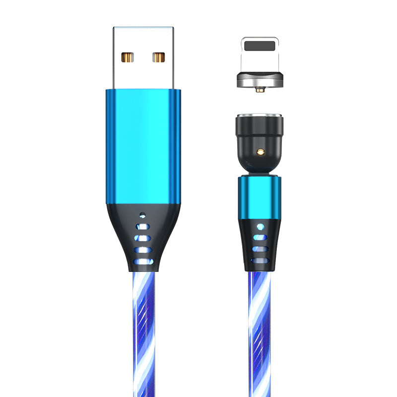 540 Rotate Luminous Magnetic Cable 3A Fast Charging Mobile Phone Charge Cable For LED Micro USB Type C For I Phone Cable TRENDFLOW