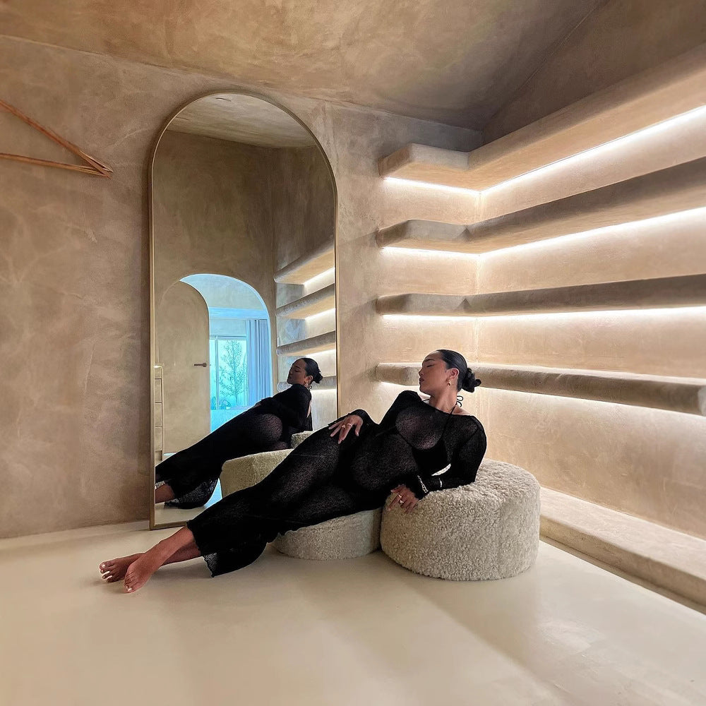 Abito da spiaggia sexy senza schienale da donna