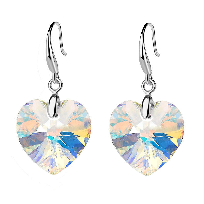 Fashionable Heart Of The Ocean Crystal Glass Earrings