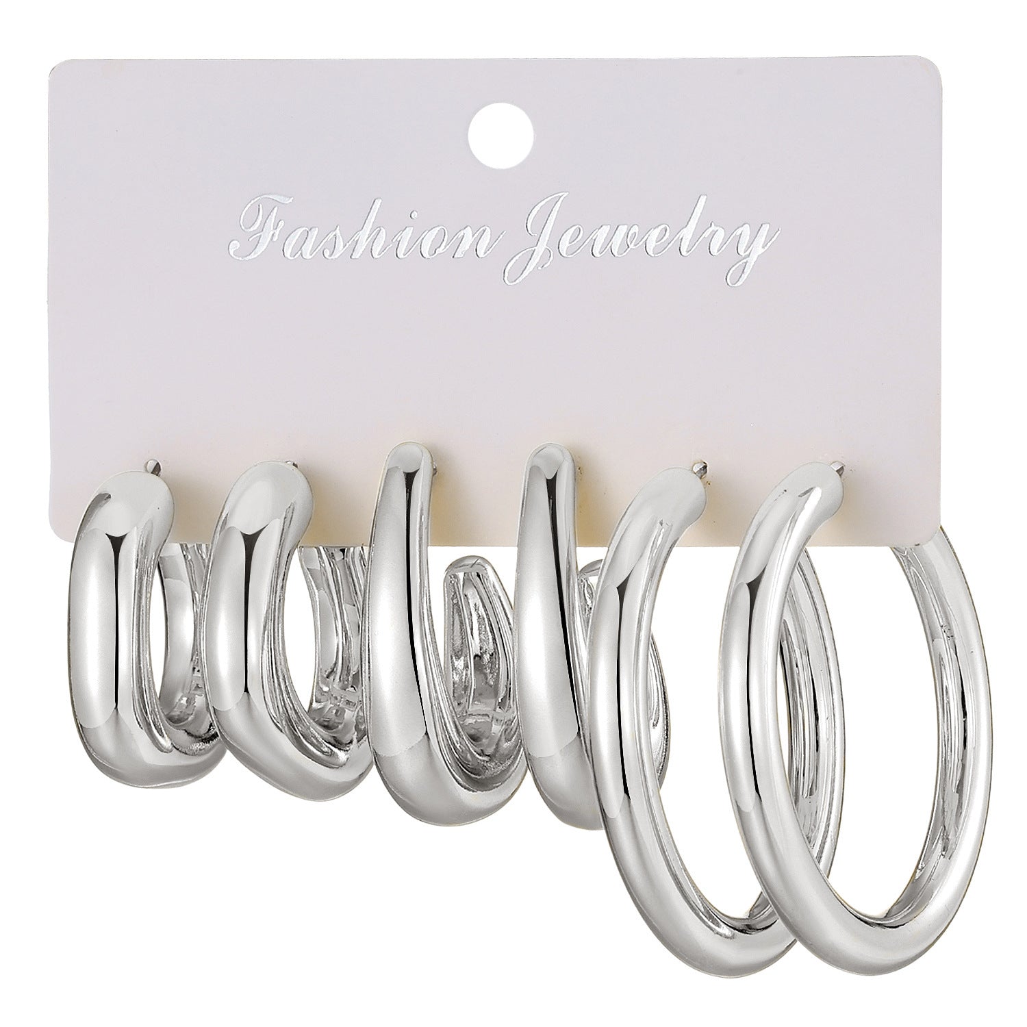 New Stylish Metallic High-End C-Shaped Irregular Card Earrings