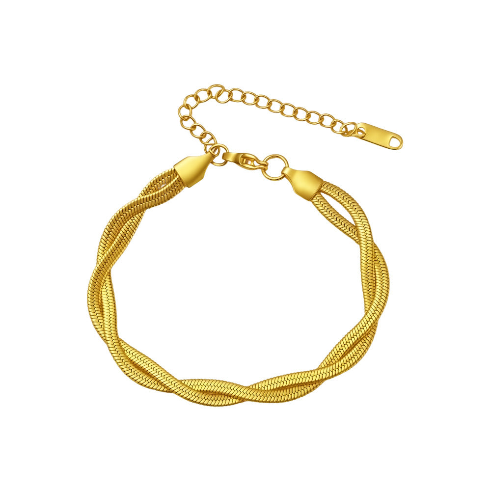 Stylish Braided Wrap Stainless Steel 18K Necklace