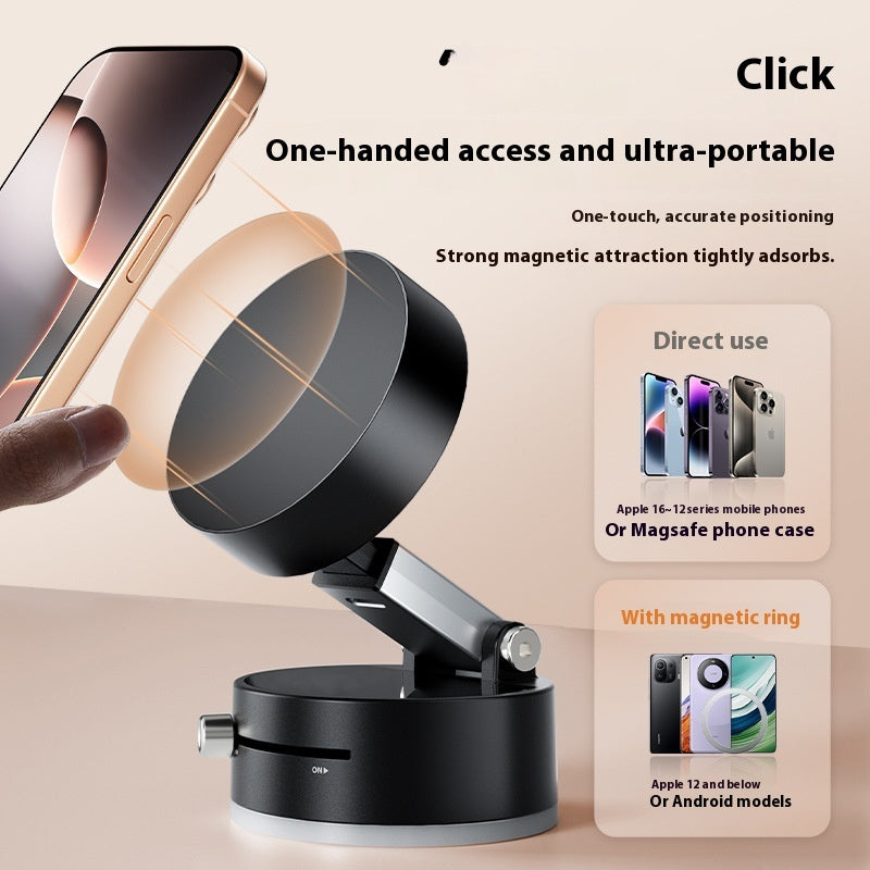 Supporto magnetico pieghevole per auto con ventosa, pieghevole, con navigazione a mani libere per smartphone