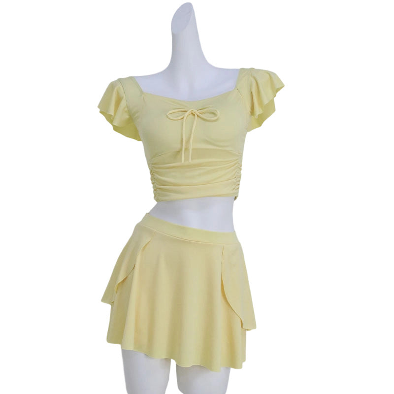 Womens Two-Piece Spa Resort Swimsuit Set With Separable Skirt