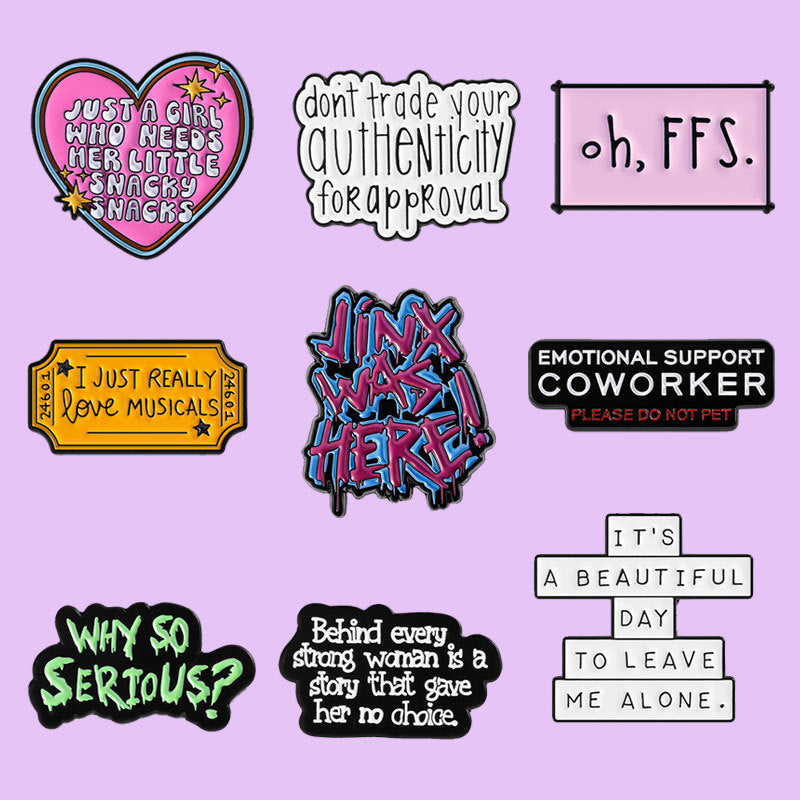 Alphabet-shaped Clothing Backpack Accessories Alloy Pin Badges