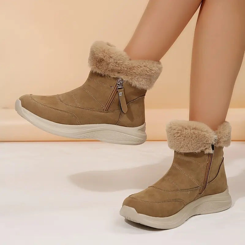 Womens Winter Snow Boots With Cozy Fleece Lining
