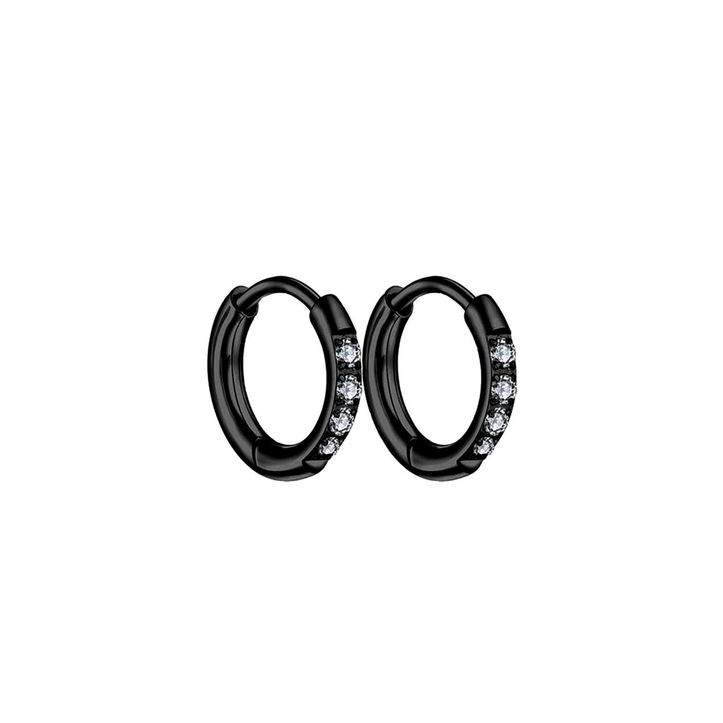 Golden All-Match Hoop Earrings With Micro-Set Titanium Steel Zircon