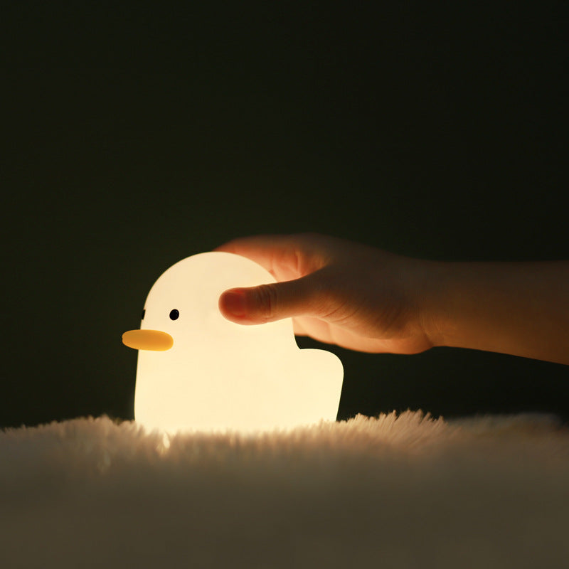 Luce notturna a LED con anatra opaca, carina e adorabile, in silicone, con ricarica USB, regalo per le vacanze, per la camera dei bambini, comodino, camera da letto 