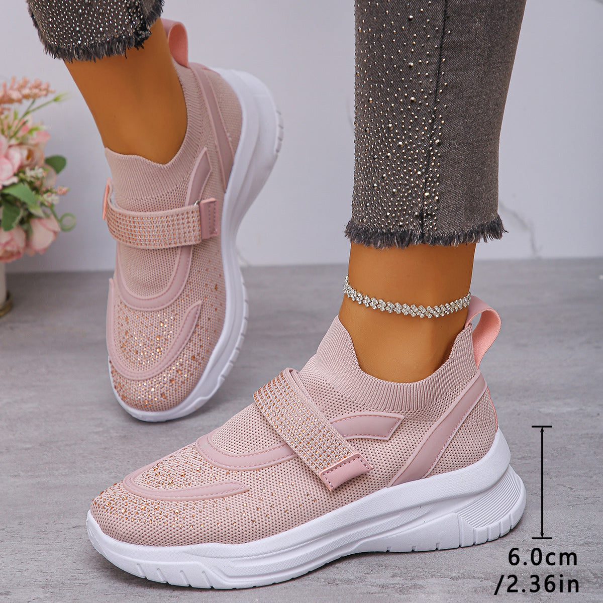 Deep-soled Breathable Wedge Sneakers For Women