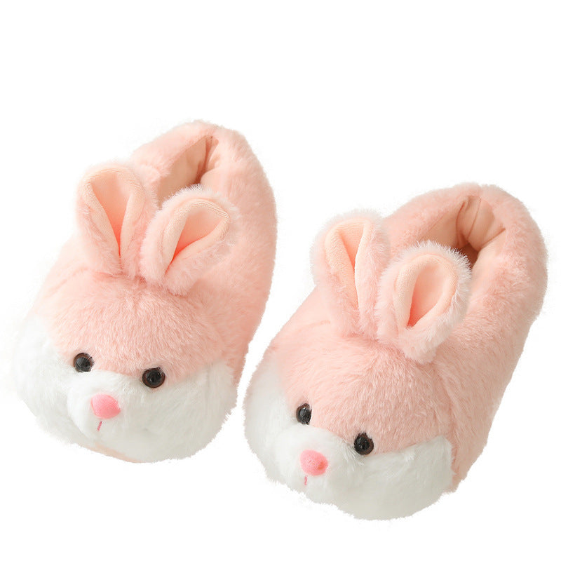 Autumn And Winter Cartoon Cute Bunny-heeled Cotton Slippers
