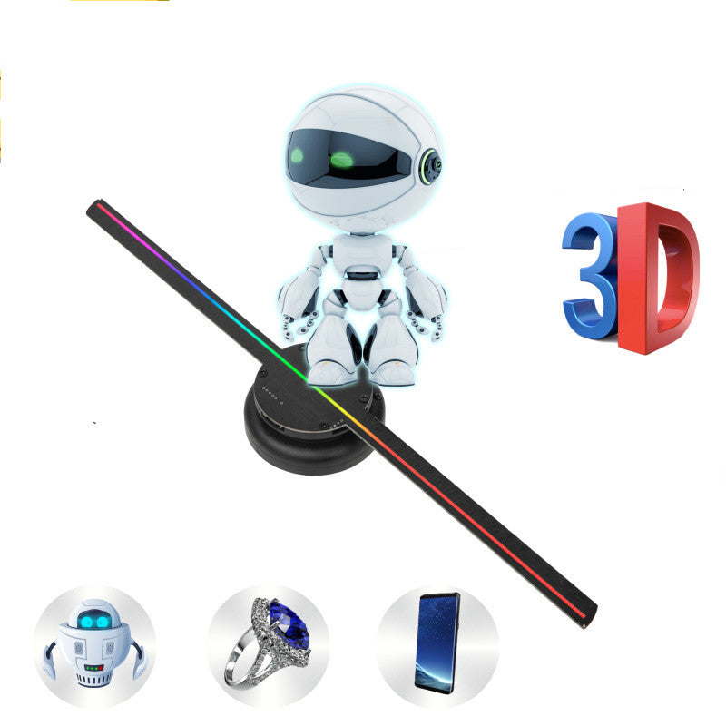 Proiettore olografico luminoso a LED, schermo a ventola fai da te, immagine video, luce olografica 3D, decorazione natalizia