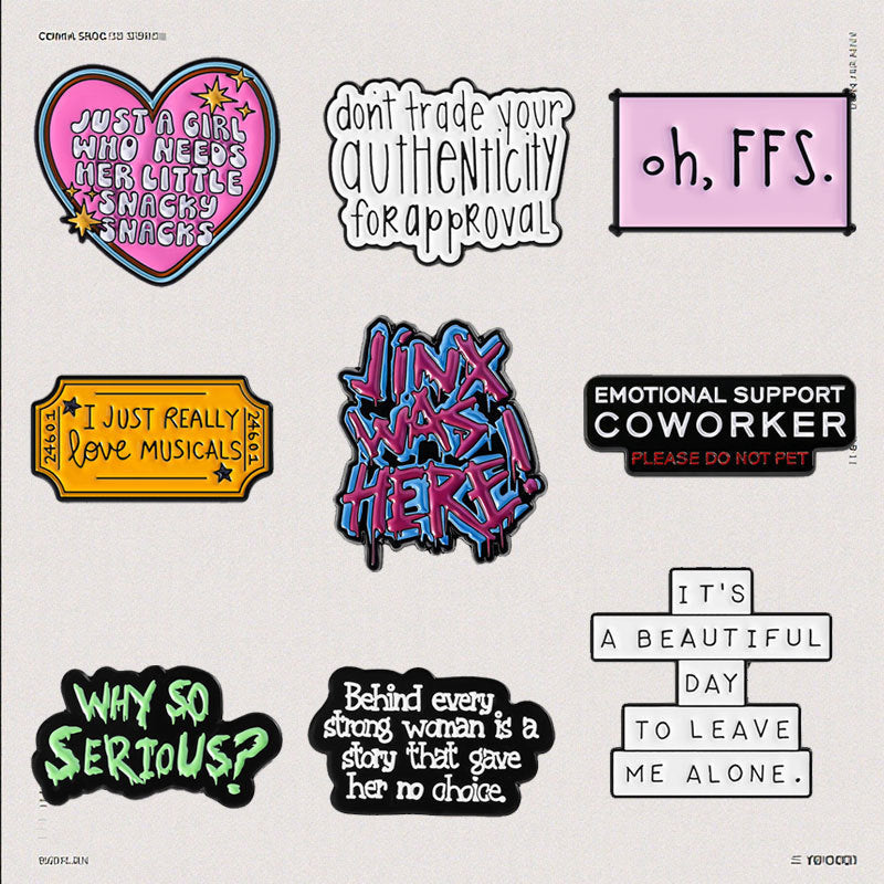 Alphabet-shaped Clothing Backpack Accessories Alloy Pin Badges