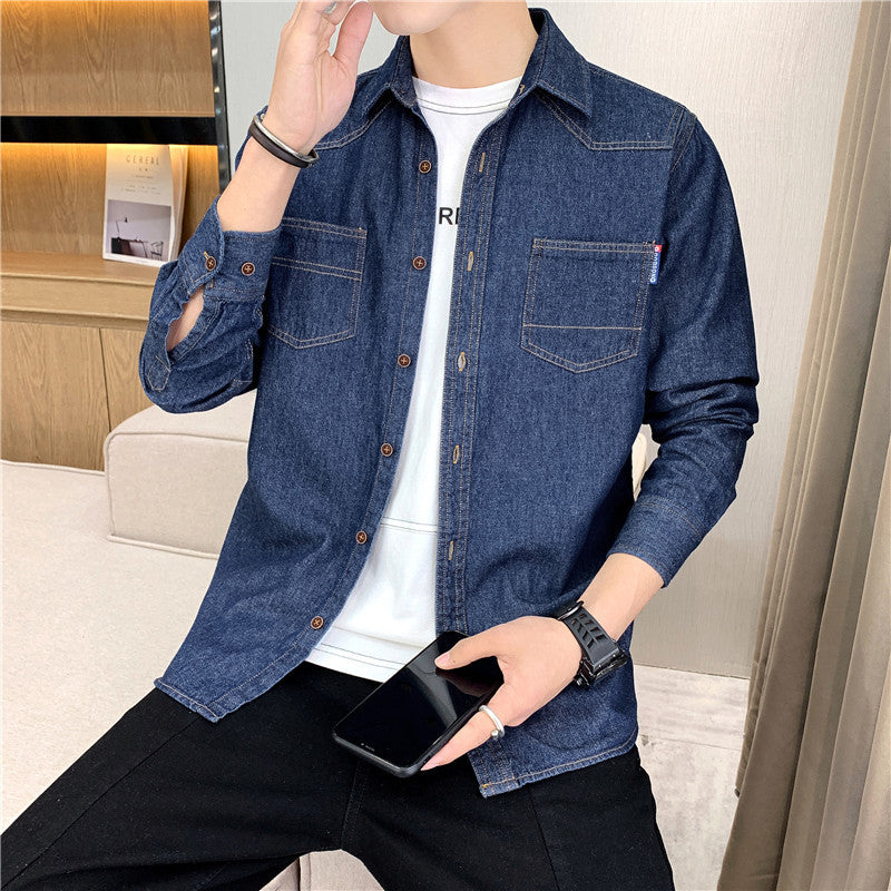 Qisha Men's Denim Shirt Fashion
