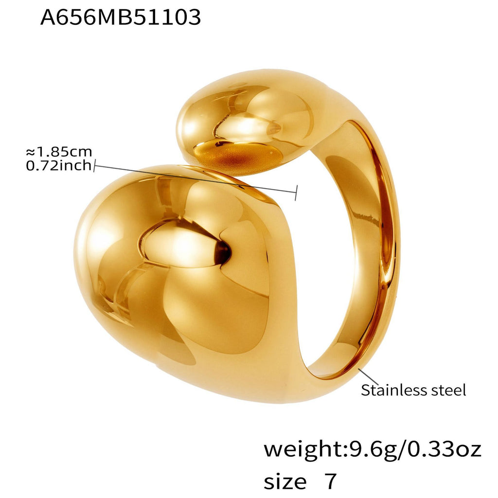 18K Gold-Plated Zircon Index Finger Ring With Oil-Drip Design