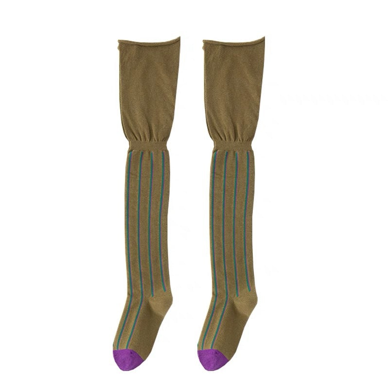 Lady's Colorful Striped Over-the-knee Socks
