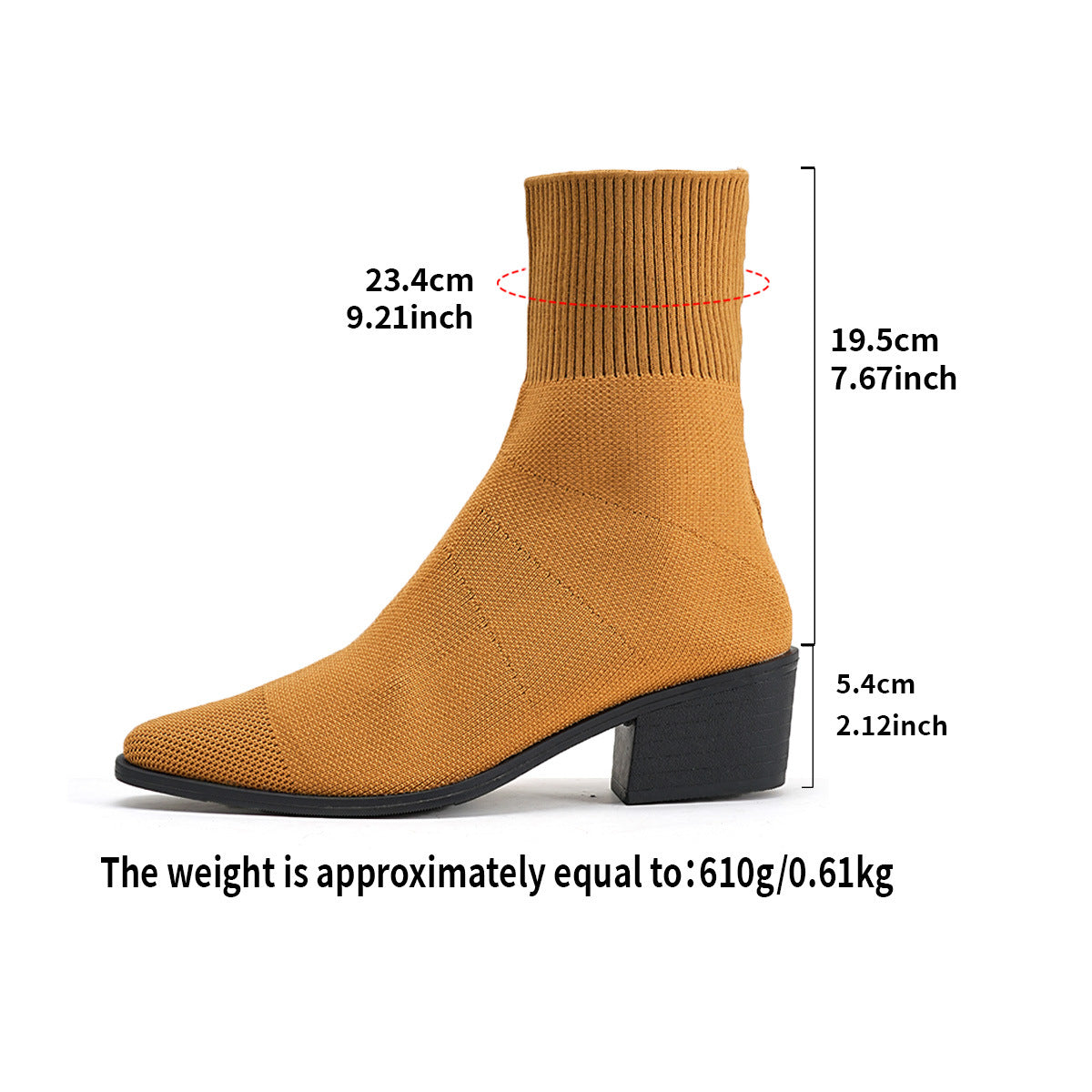 New Style Mid-calf Pointed-toe Socks That Flatter And Slim The Legs Paired With Ankle Boots