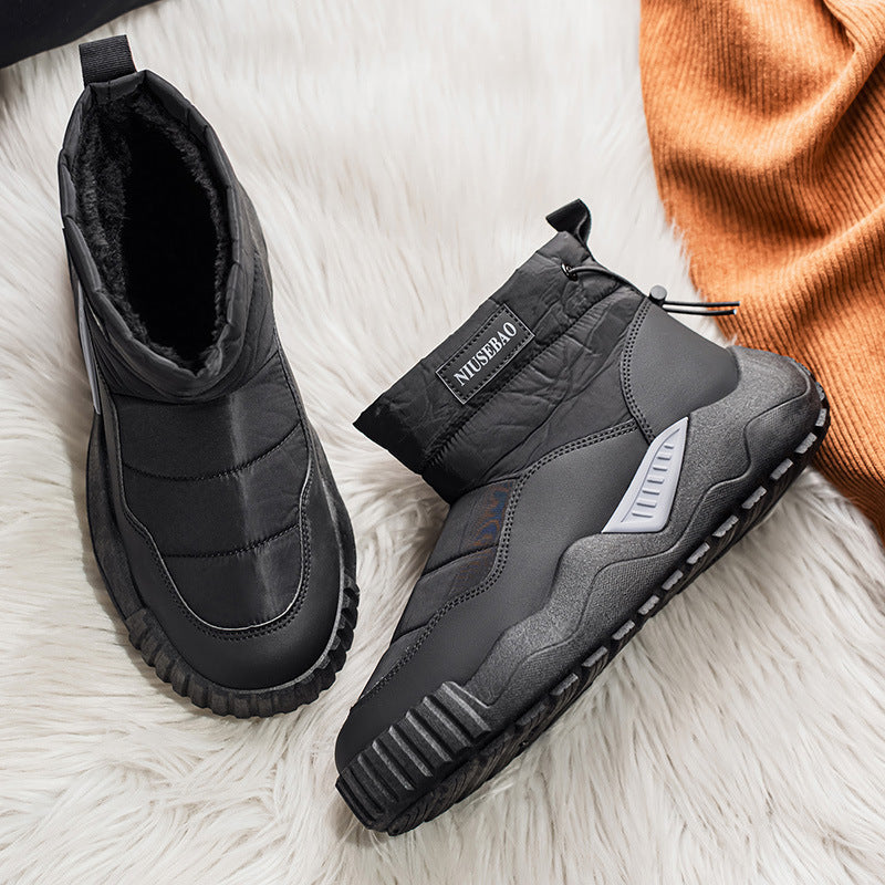 Warm Outdoor Casual Cotton Boots Stylish Mid-top Warm Men's Shoes