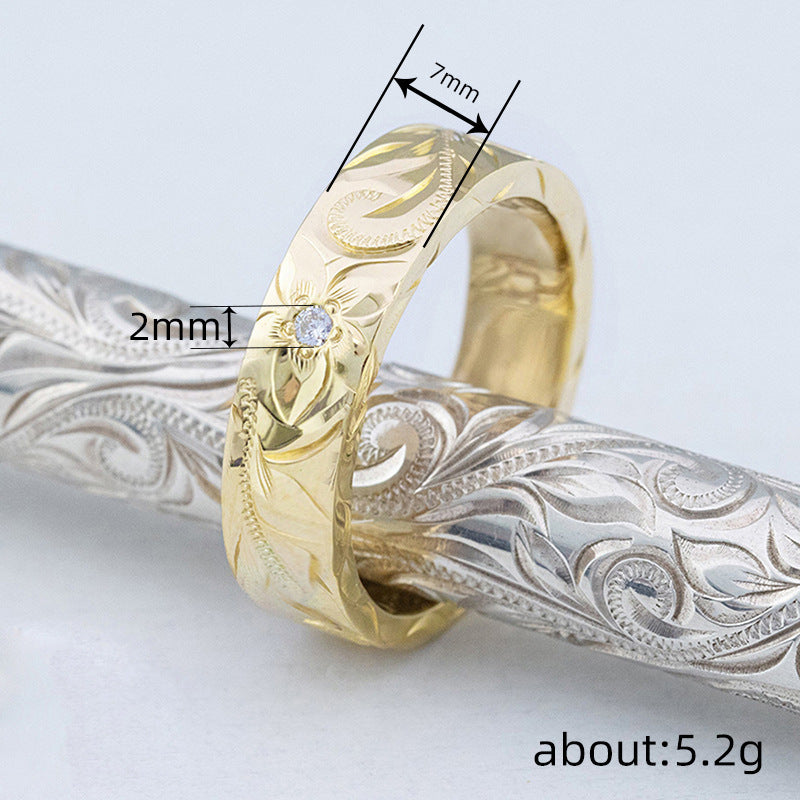 Ethnic-style Textured Ring For Women