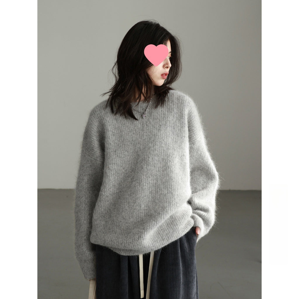 Women's Red Alpaca Wool Pullover Sweater, Soft And Cozy Knit Top Year Wear