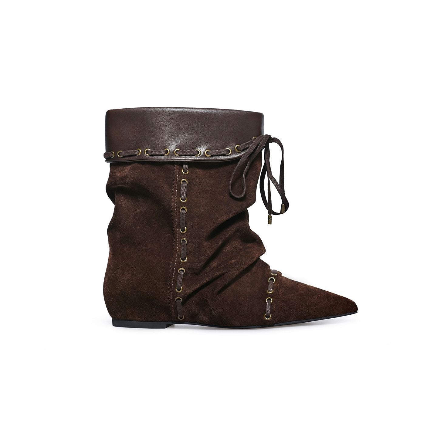 Women's Hidden-Heel Ankle Boots With Straps And Pointed Toes