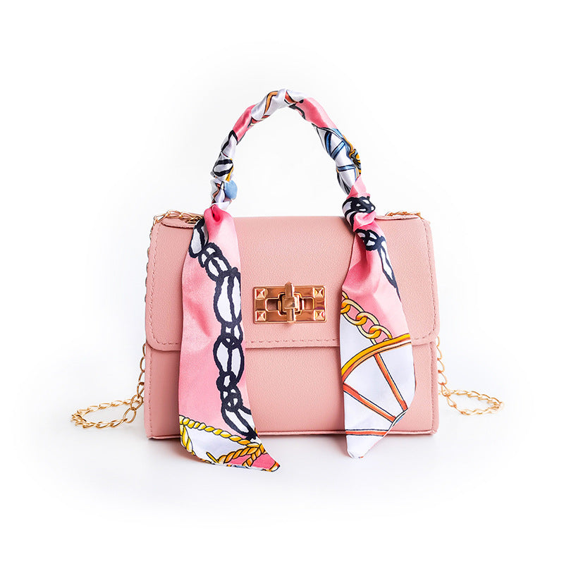 Women's Niche Versatile Candy-colored Handbag With Silk Scarf Crossbody Strap TRENDFLOW