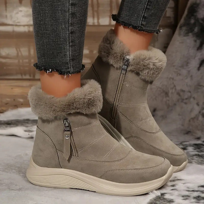 Womens Winter Snow Boots With Cozy Fleece Lining