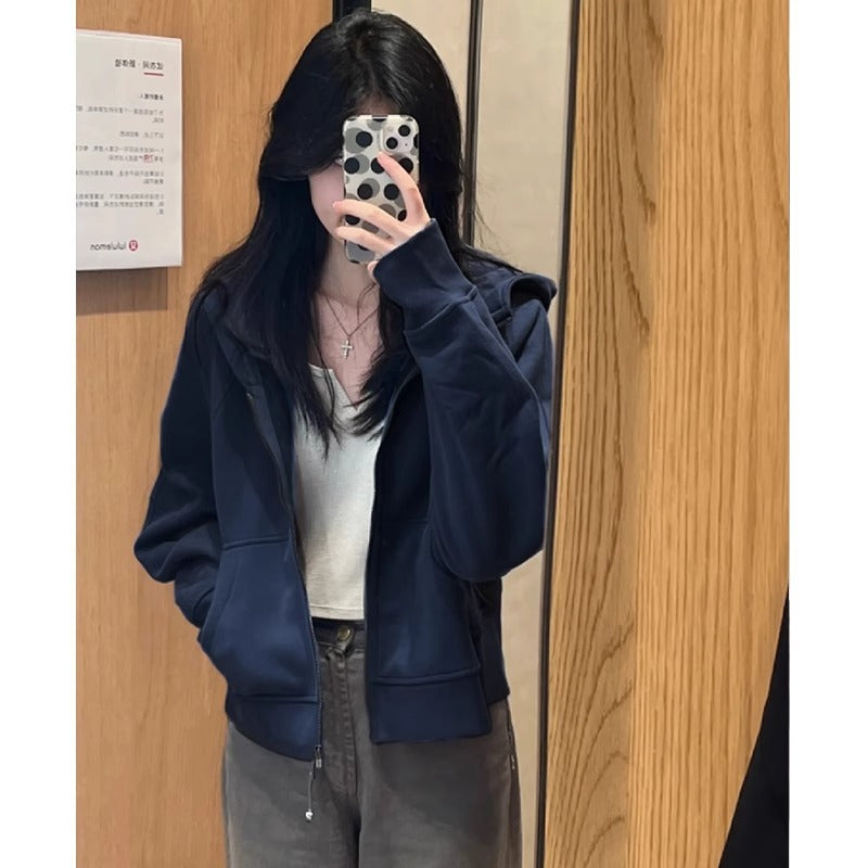 SpringAutumn Jimo Hooded Zip-Up Cardigan Top
