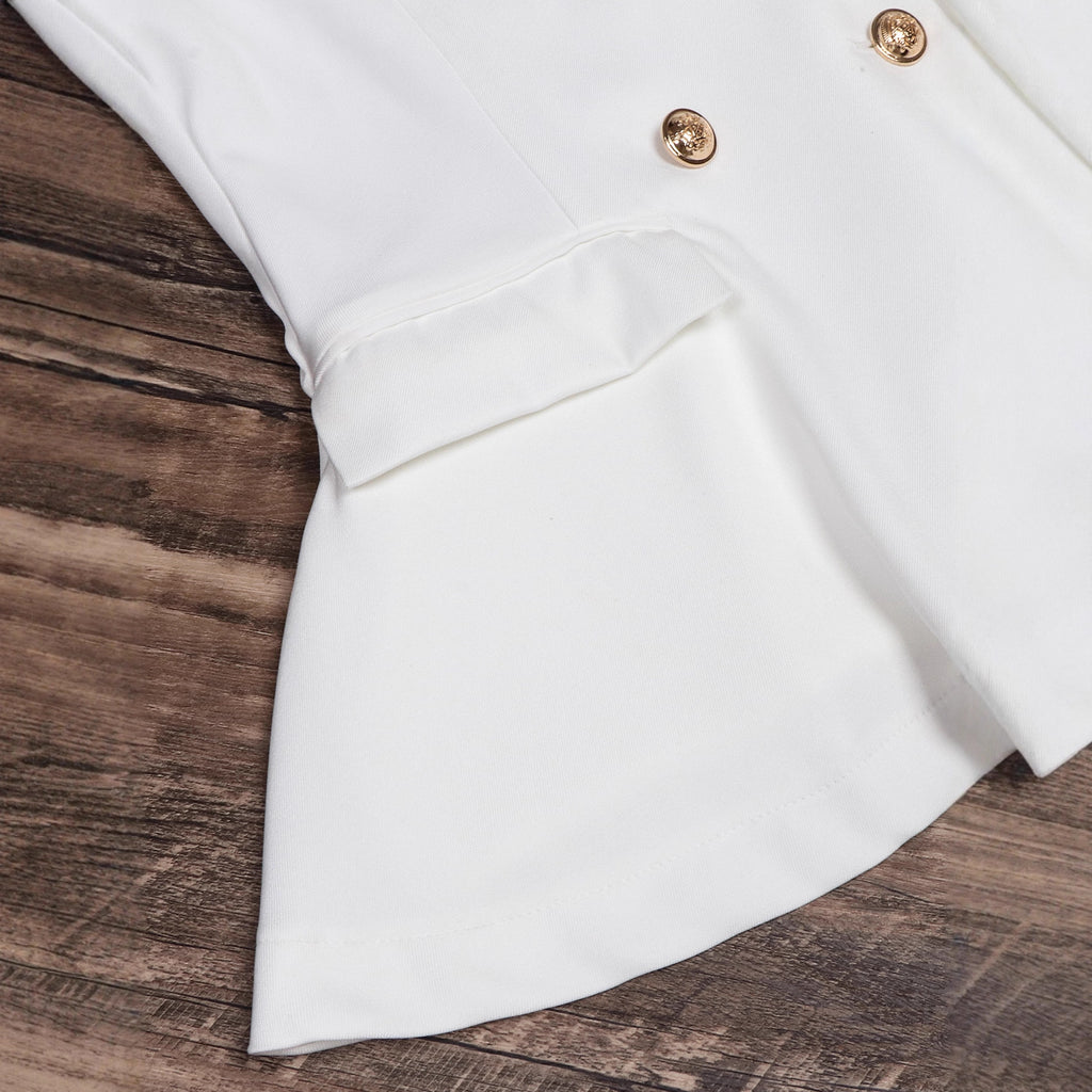 New Springautumn High-end Double-breasted Cropped Blazer