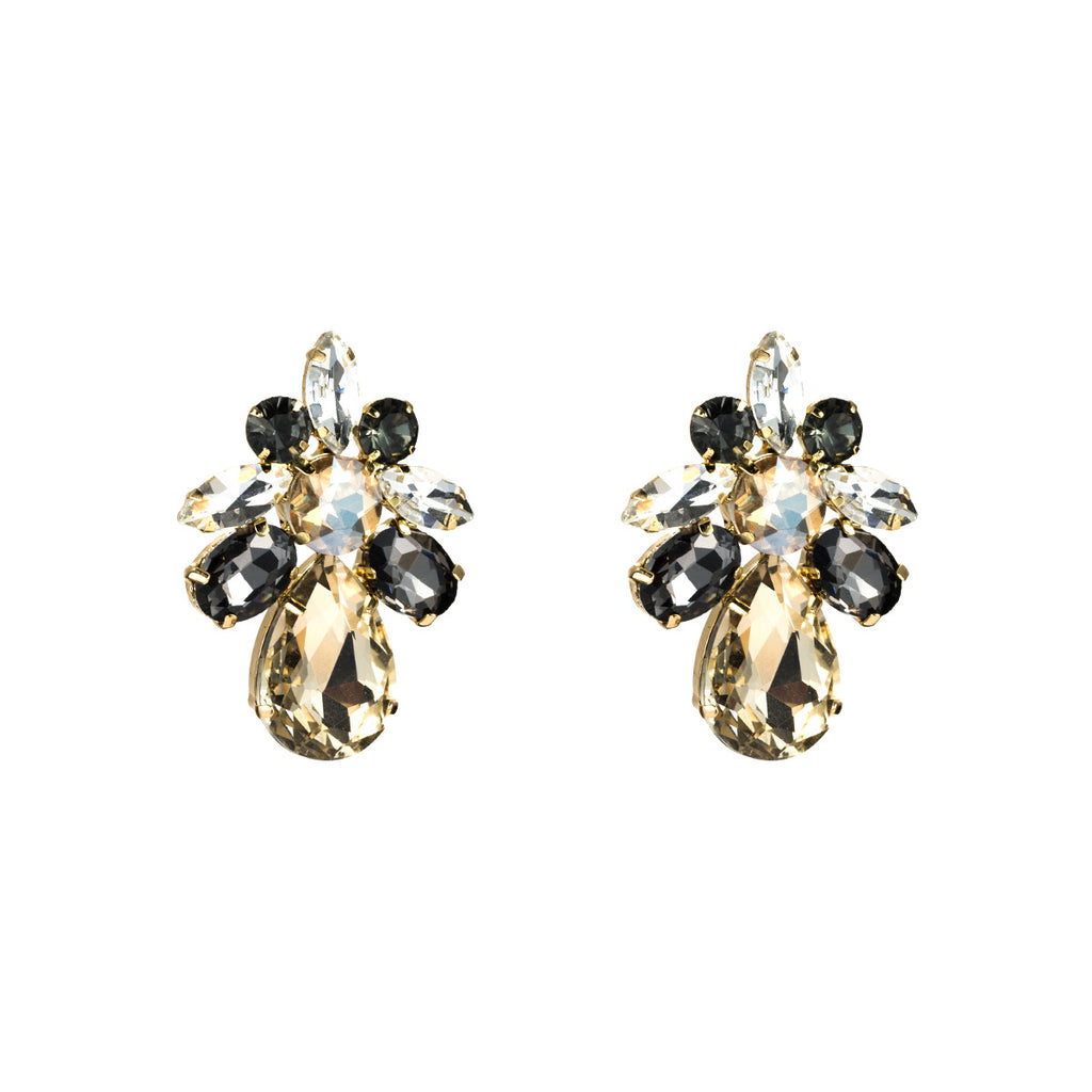 Dramatic Teardrop-shaped Acrylic Rhinestone Earrings For Trendy Women