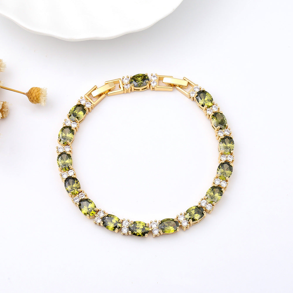 Summer Accessories Simple Crystal Colored Zircon Bracelet