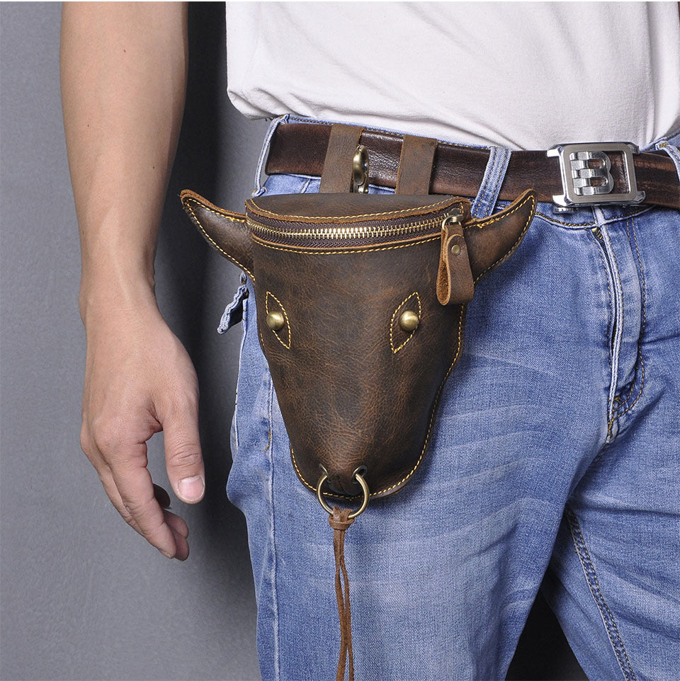 Men's Belt Ox-head Waist Bag