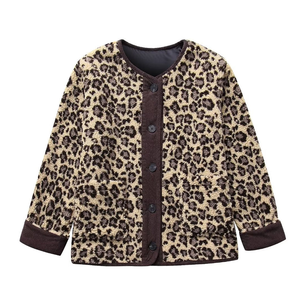 Women's Winter Leopard Print Casual Loose Jacket