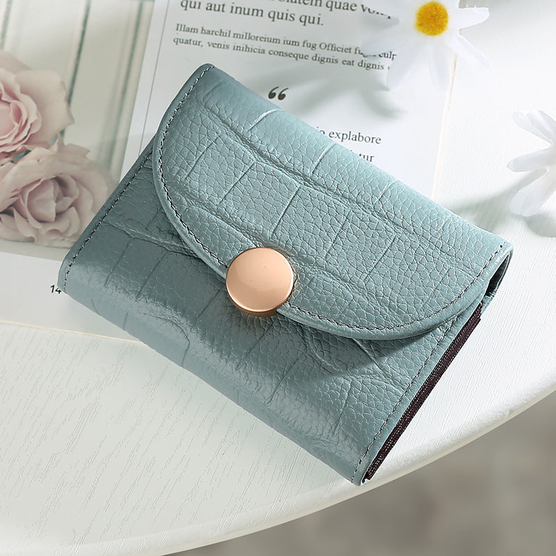 Cowhide Compact Multi-functional Small Wallet