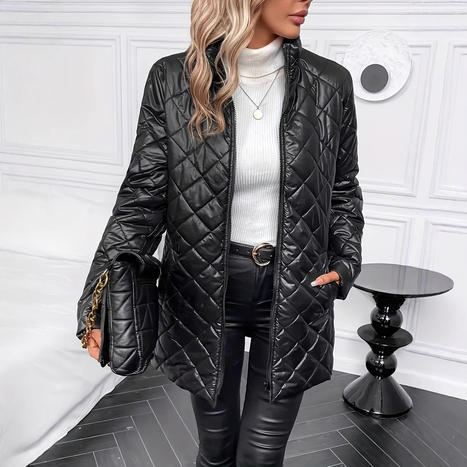 Women's Long Cotton Coat For Autumn And Winter Warmth