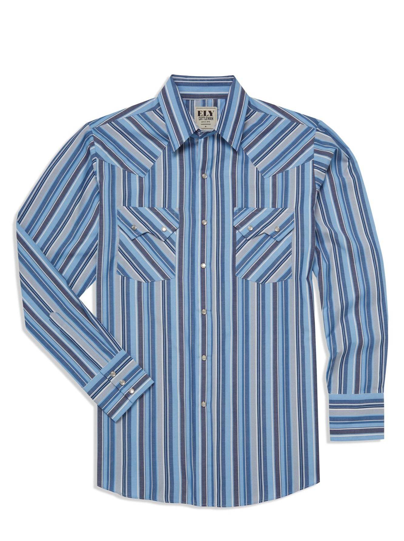 Fashionable Long-sleeve Western-style Striped Shirt For Men