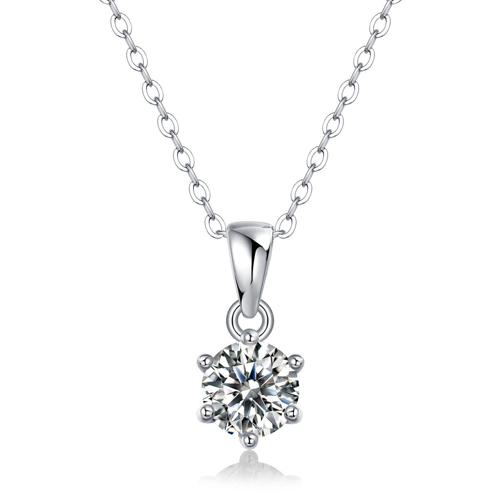 Pure Silver Moissanite Necklace With Fashion Fringe For A High-End Look