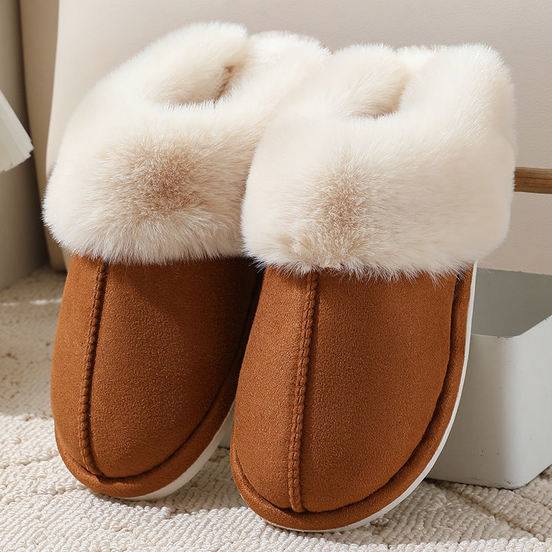 Large-sized Cotton Slippers For Women Autumn And Winter Couple's Style