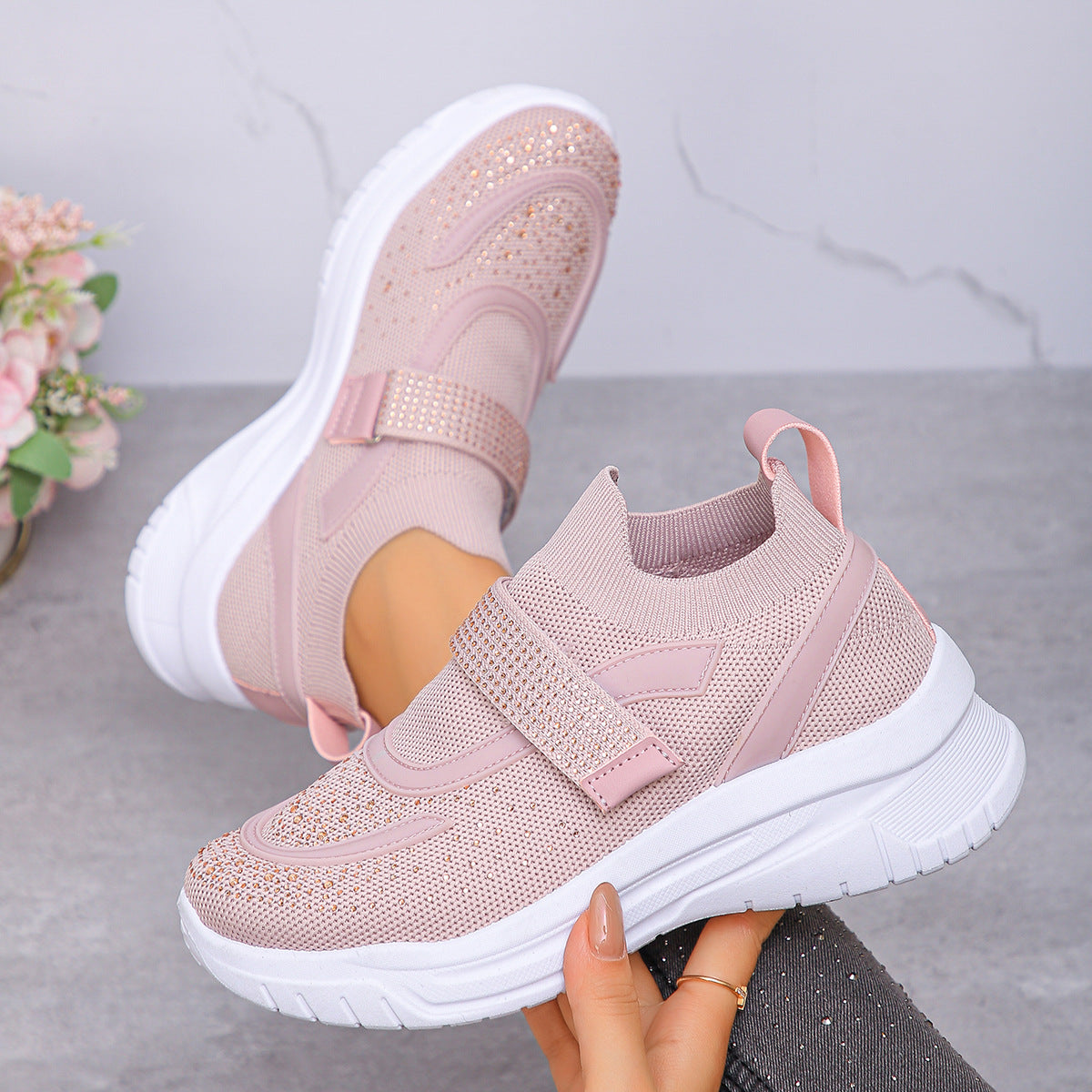 Deep-soled Breathable Wedge Sneakers For Women