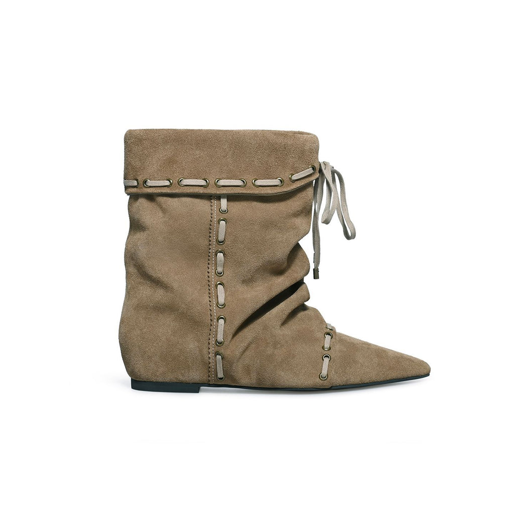 Women's Hidden-Heel Ankle Boots With Straps And Pointed Toes