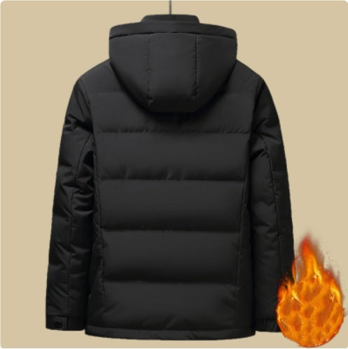 Middle-aged And Elderly Men's Winter Short Hooded Thick Warm Coat