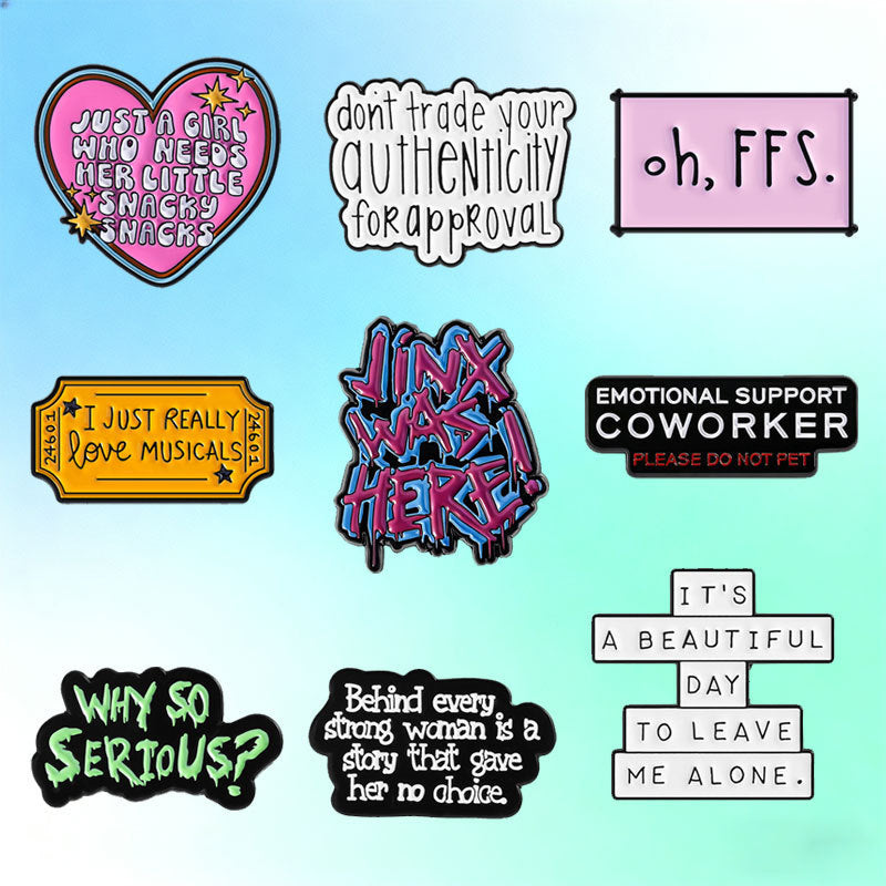 Alphabet-shaped Clothing Backpack Accessories Alloy Pin Badges