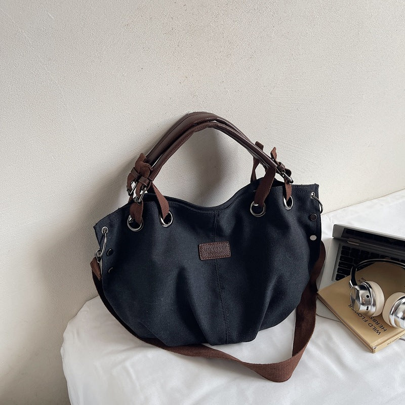 Women's Commuter Large-Capacity Workwear Canvas Shoulder Crossbody Bag