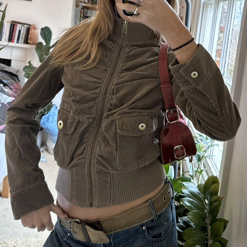 Autumn And Winter Corduroy Jacket Coat For Women